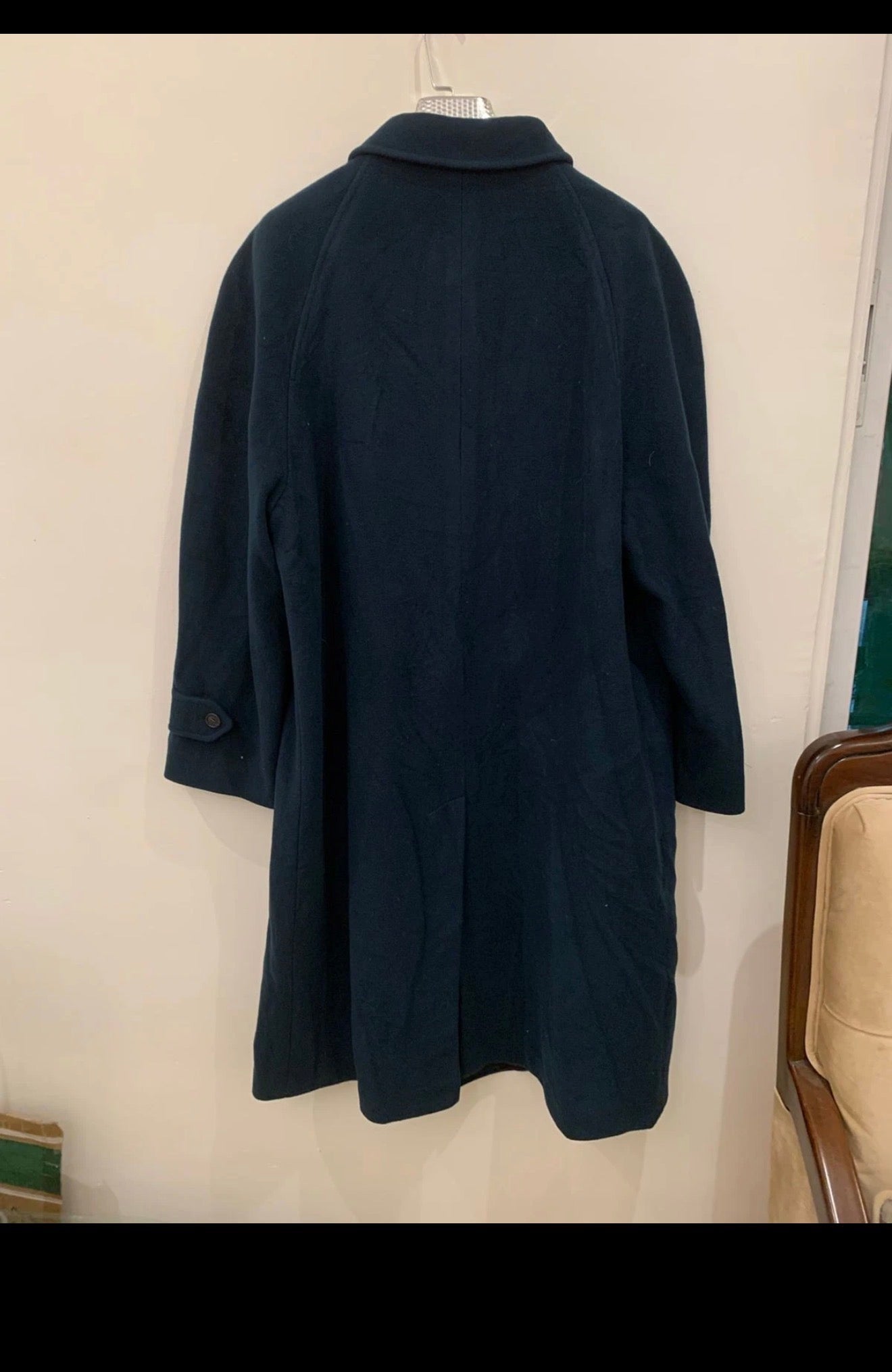 Vintage Caesar wool Cashmere raglan turquoise classic over coat 48R 48L XL
