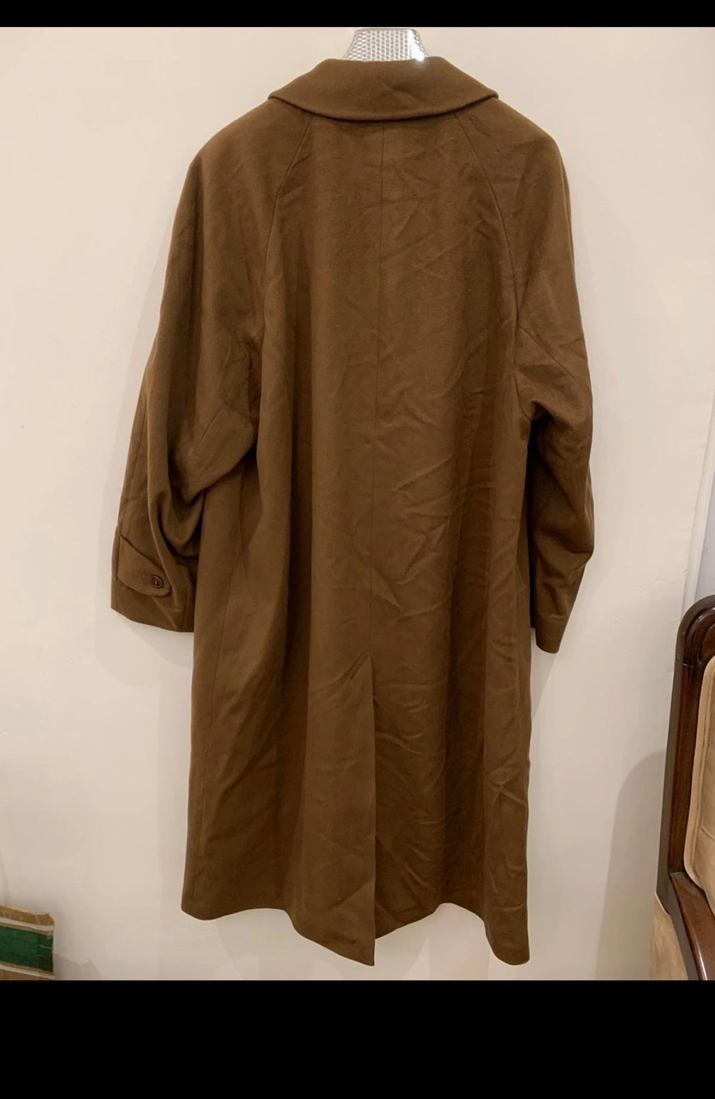 Vintage Bugatti pure wool classic brown long raglan over coat 46R XL