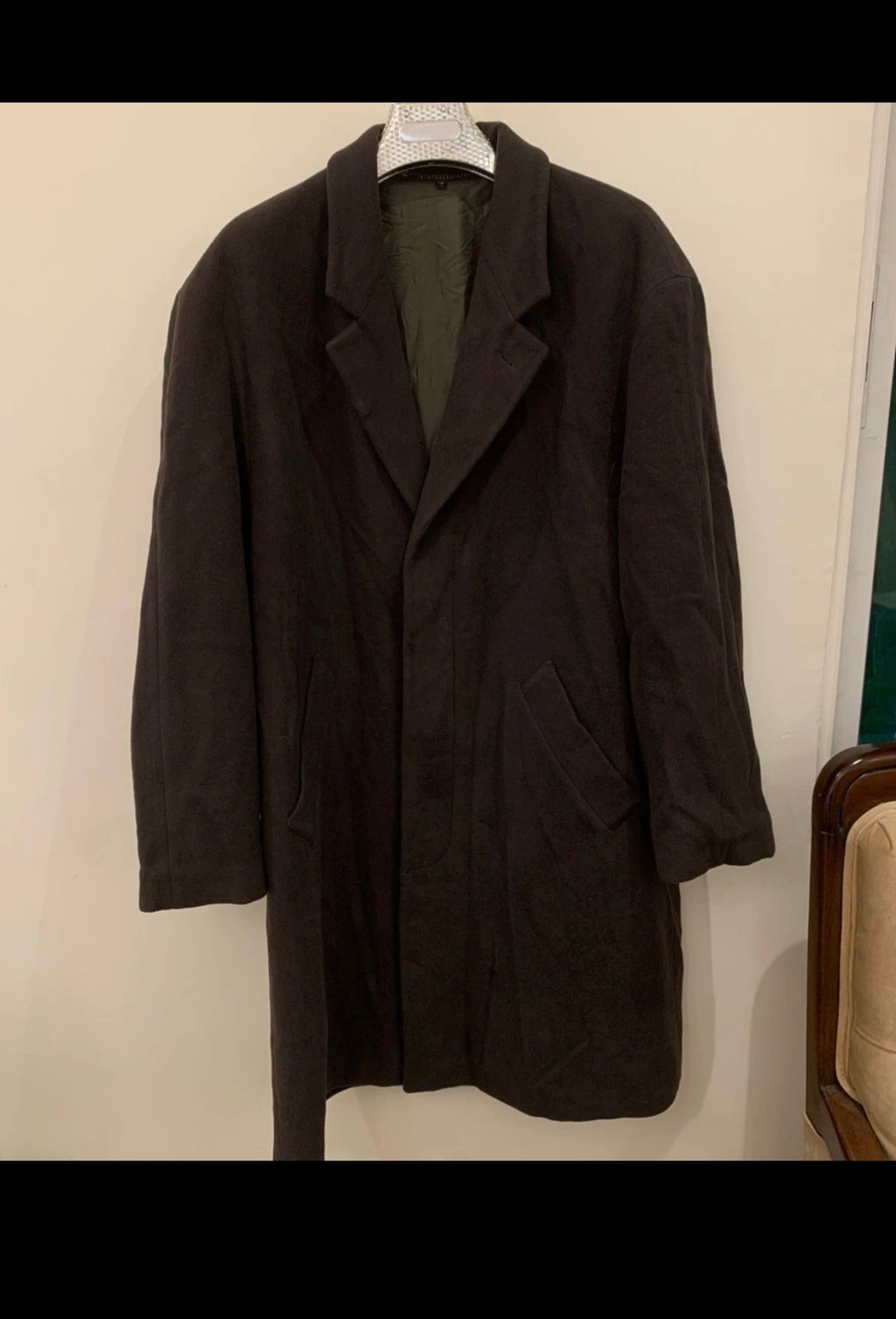 Vintage pure wool classic dark brown top over coat 50R XL