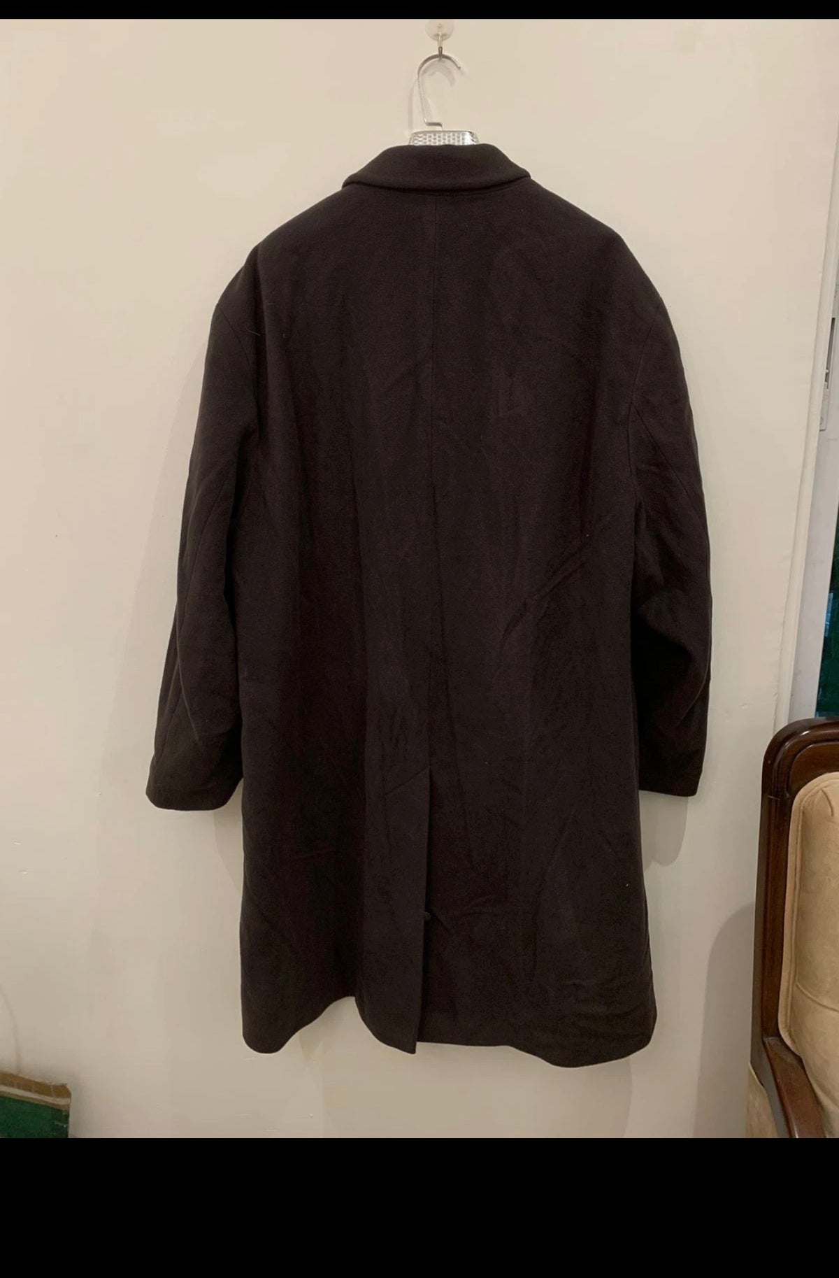 Vintage pure wool classic dark brown top over coat 50R XL