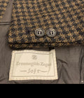 Vintage Ermenegildo Zegna Soft pure wool houndstooth brown jacket blazer 42R