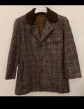 1970s Vintage plaid pure wool classic brown sport coat blazer 38R 38S
