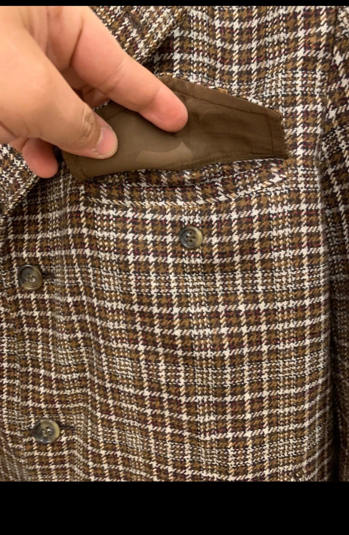 1970s Vintage plaid pure wool classic brown sport coat blazer 38R 38S