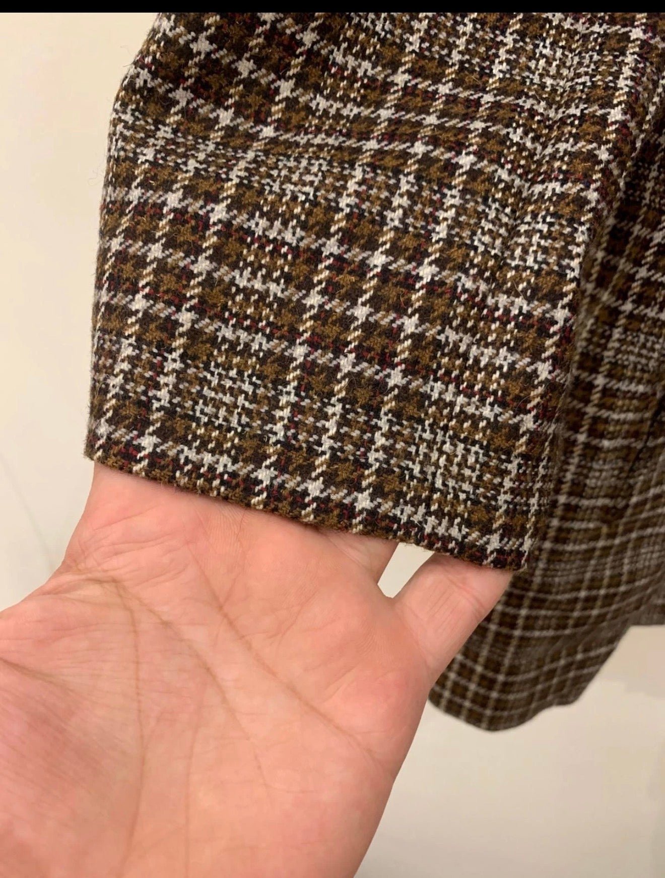 1970s Vintage plaid pure wool classic brown sport coat blazer 38R 38S