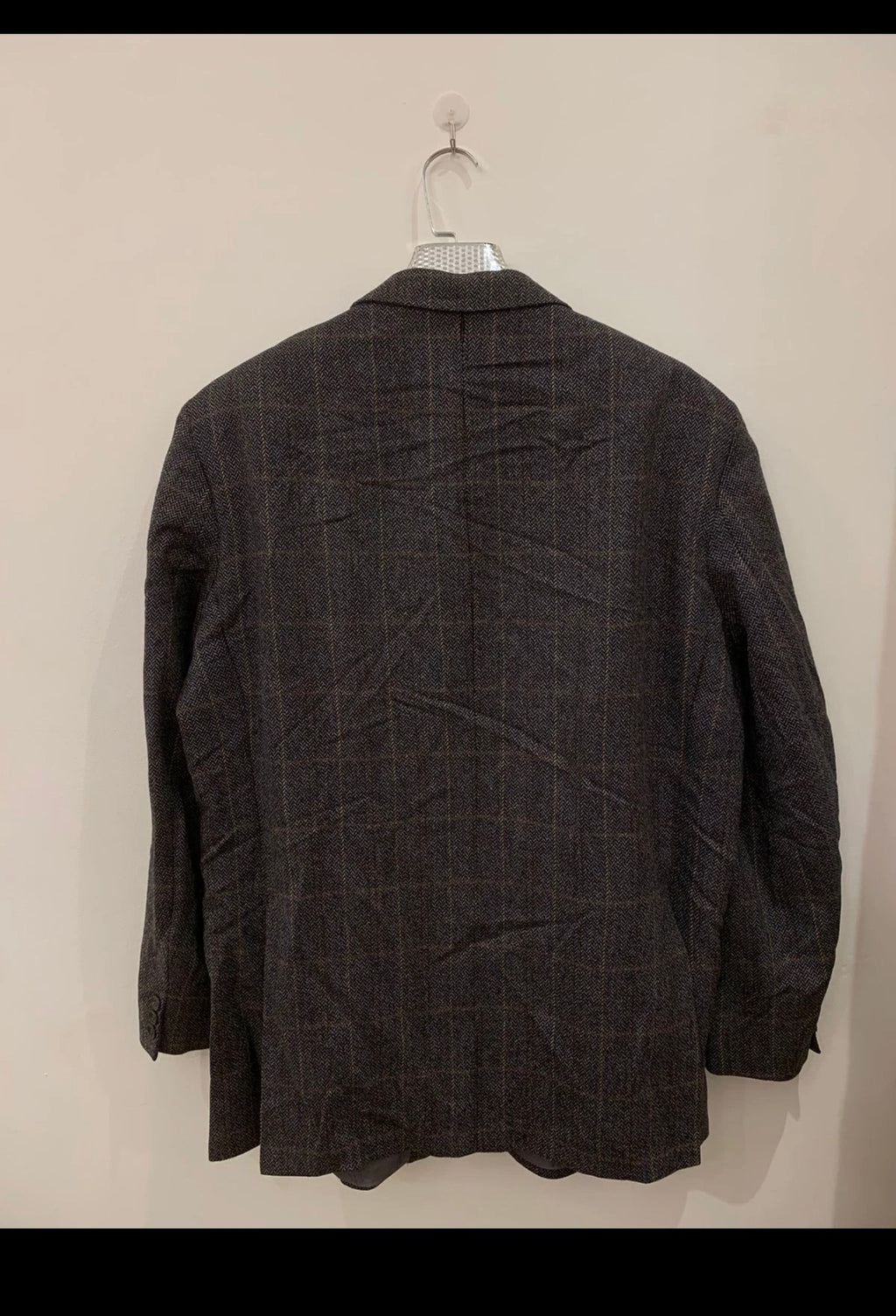 Vintage Daks DD London pure wool Windowpane hunting jacket blazer 48R 48L