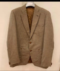1970s Vintage houndstooth pure wool tweed brown hunting jacket blazer 42L