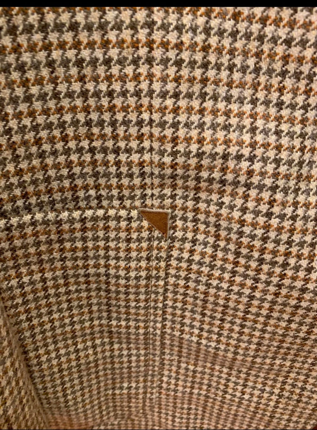 1970s Vintage houndstooth pure wool tweed brown hunting jacket blazer 42L