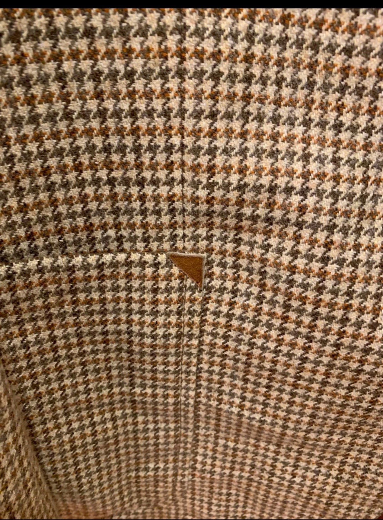 1970s Vintage houndstooth pure wool tweed brown hunting jacket blazer 42L