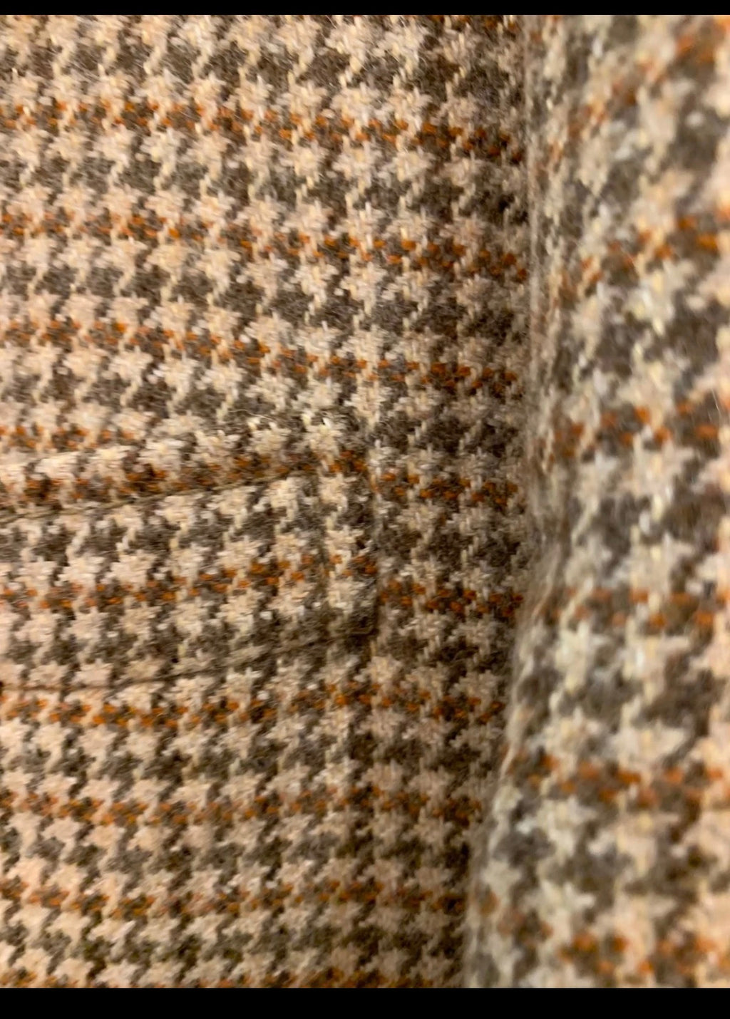 1970s Vintage houndstooth pure wool tweed brown hunting jacket blazer 42L