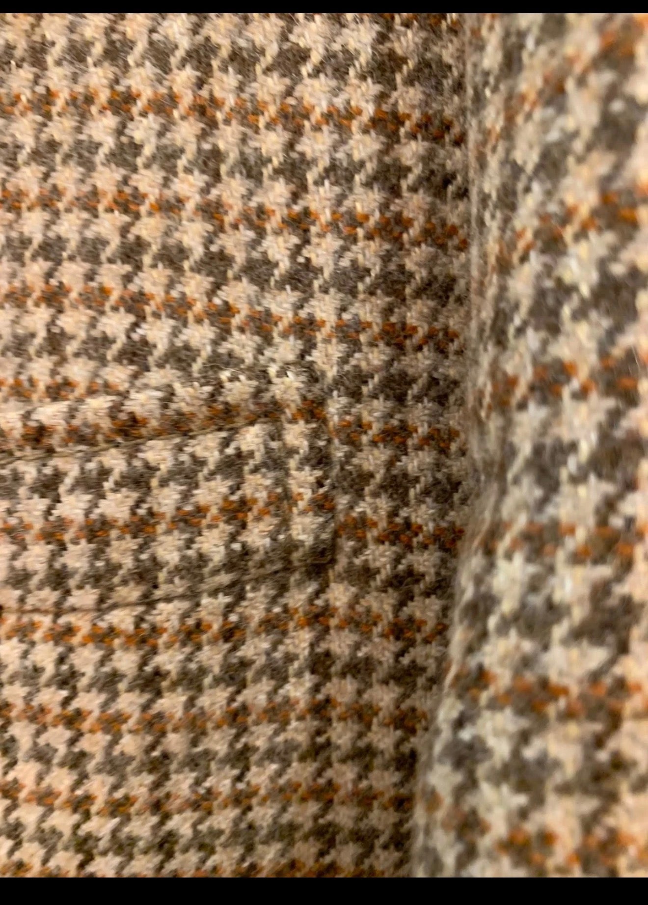1970s Vintage houndstooth pure wool tweed brown hunting jacket blazer 42L