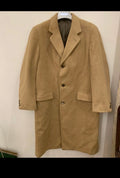 Vintage Wool Cashmere classic camel beige USA union made over coat 42R 42L