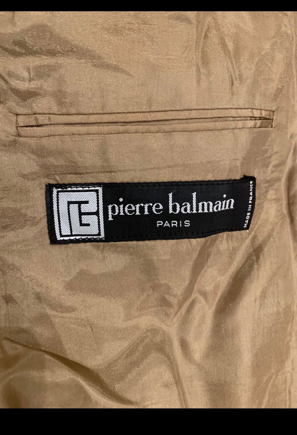 Vintage Pierre Balmain Paris Mohair Wool camel beige jacket blazer 40R 40S