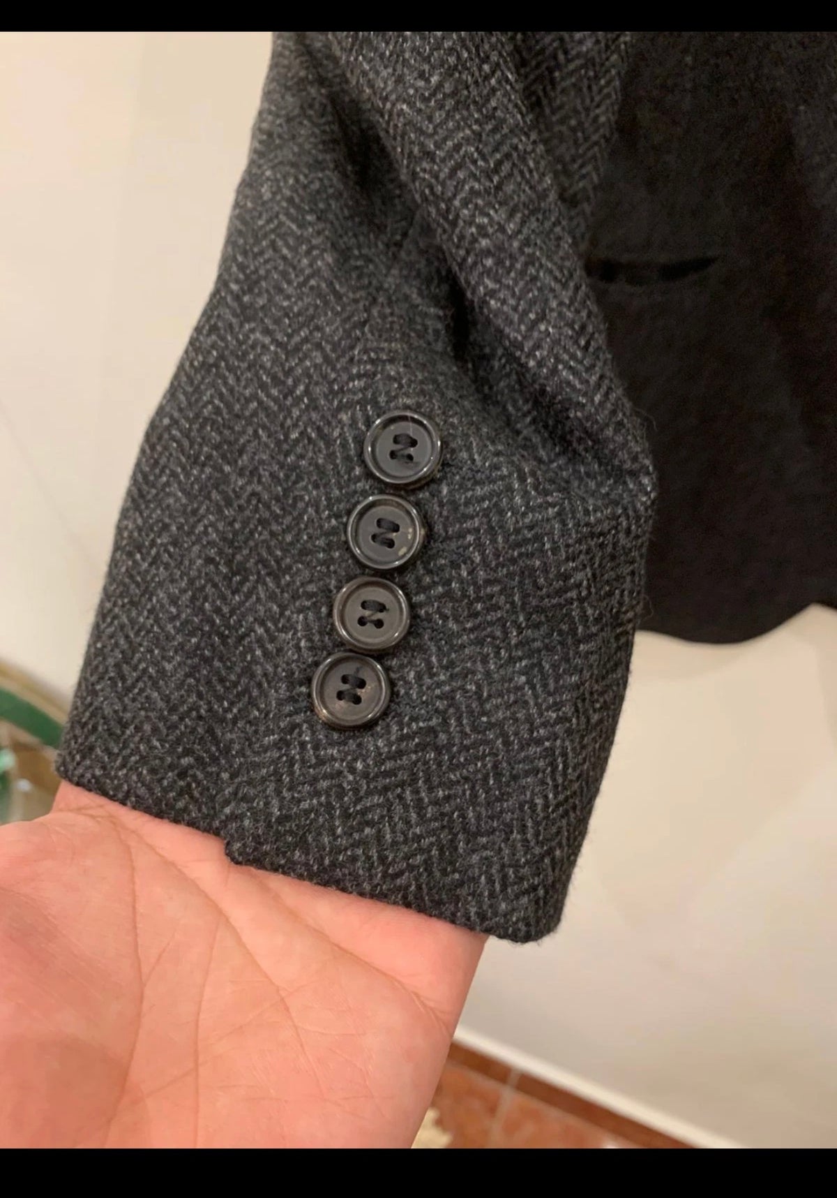 Vintage Hugo Boss Loro Piana Wool Cashmere charcoal sport coat blazer 46R 46L XL