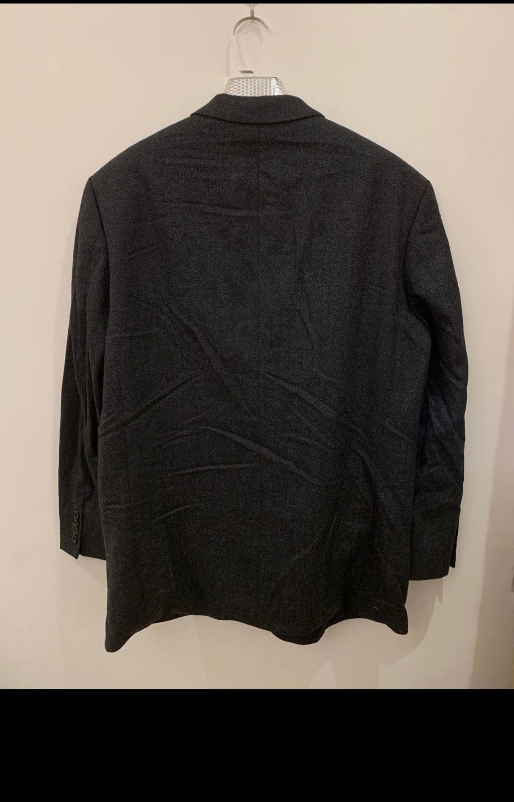 Vintage Hugo Boss Loro Piana Wool Cashmere charcoal sport coat blazer 46R 46L XL