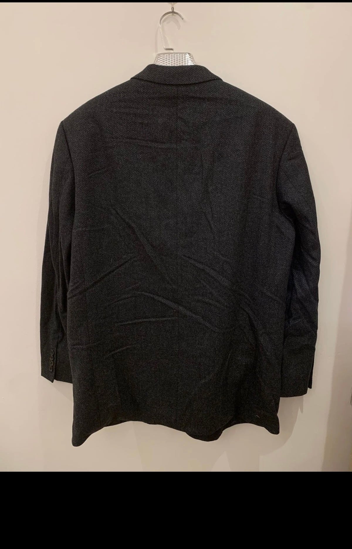 Vintage Hugo Boss Loro Piana Wool Cashmere charcoal sport coat blazer 46R 46L XL