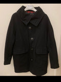 Classic unique style pure wool black raglan over coat jacket 46R XL