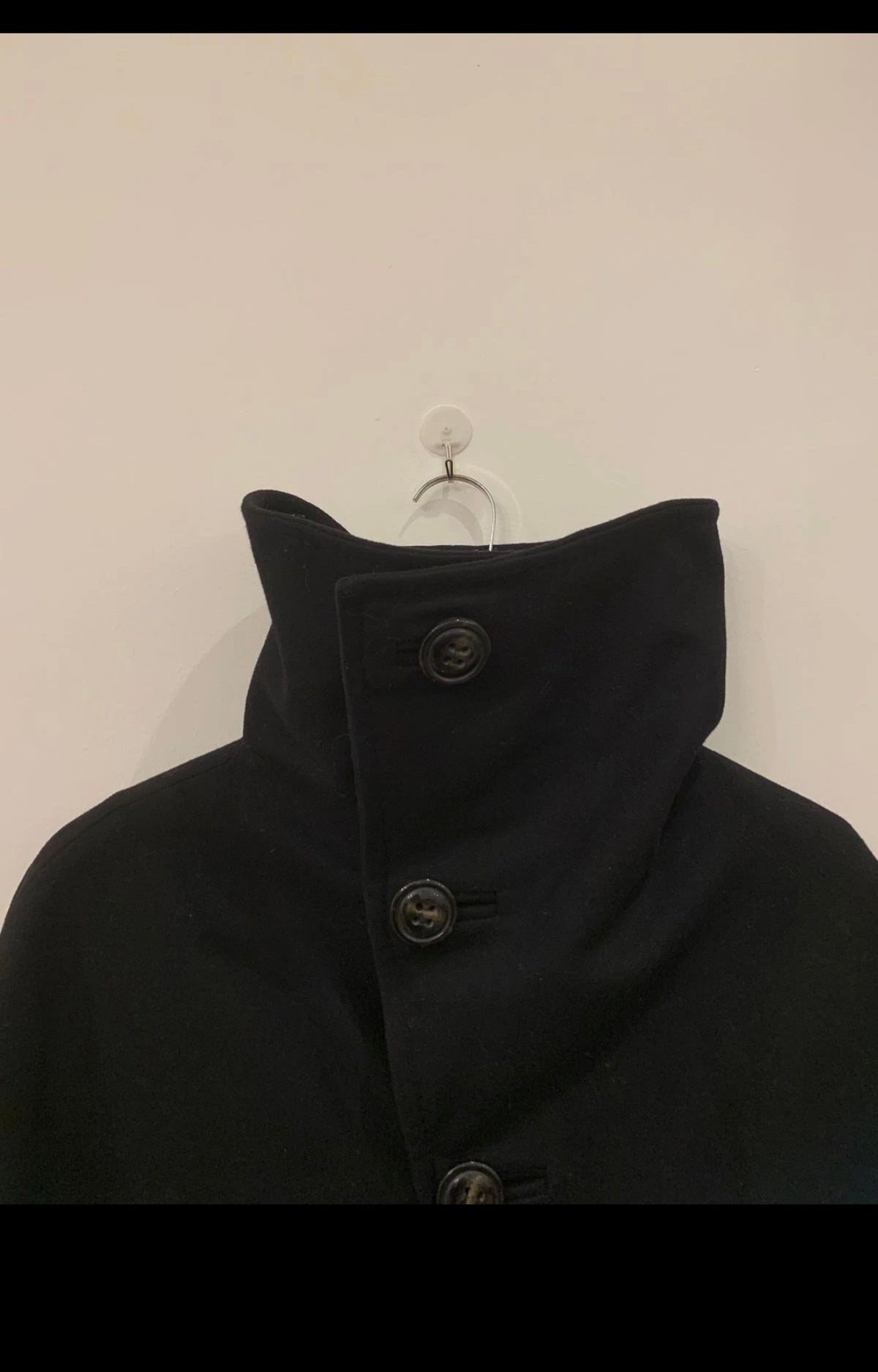Classic unique style pure wool black raglan over coat jacket 46R XL