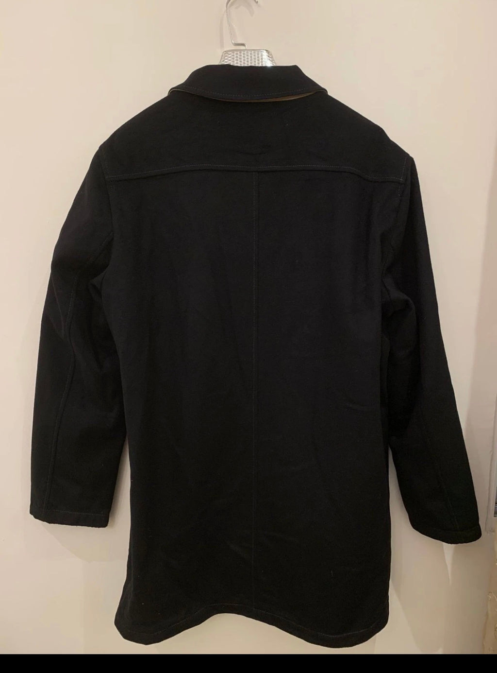 Vintage wool cashmere blend classic double face trench over coat 44R 44L
