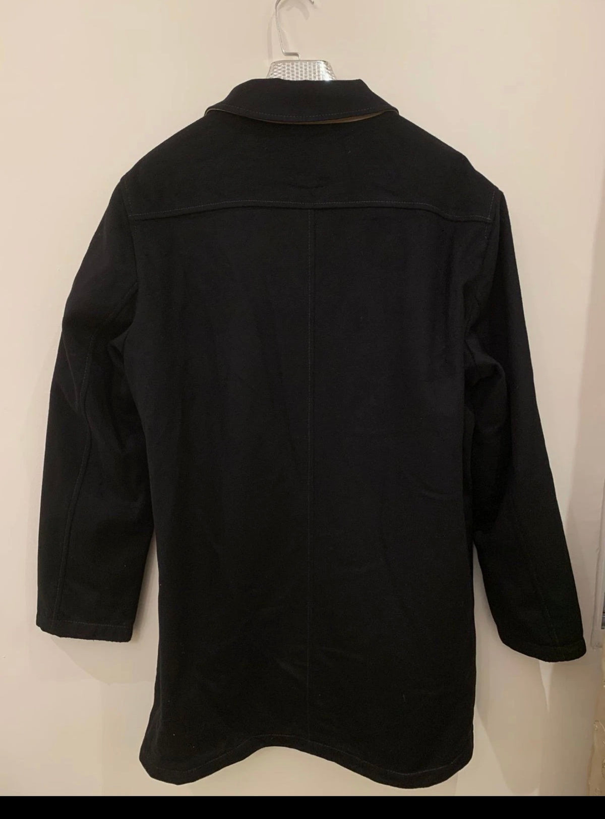 Vintage wool cashmere blend classic double face trench over coat 44R 44L