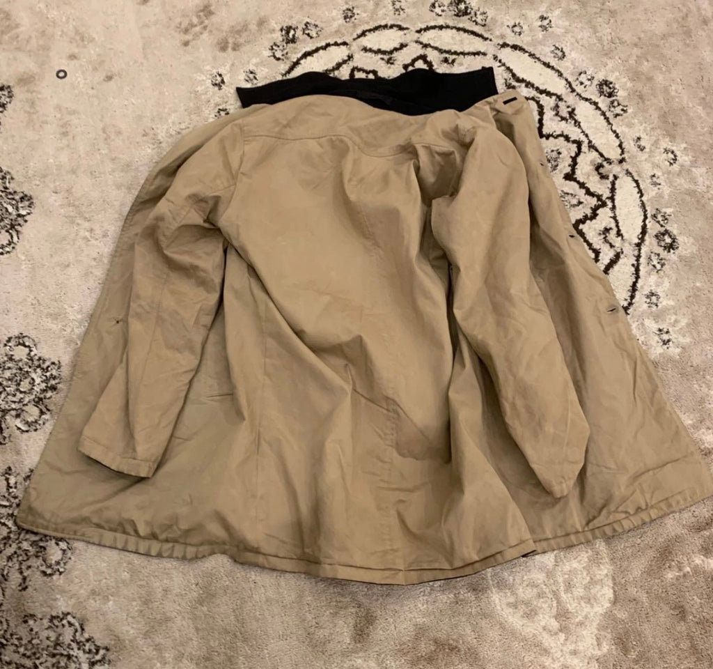 Vintage wool cashmere blend classic double face trench over coat 44R 44L