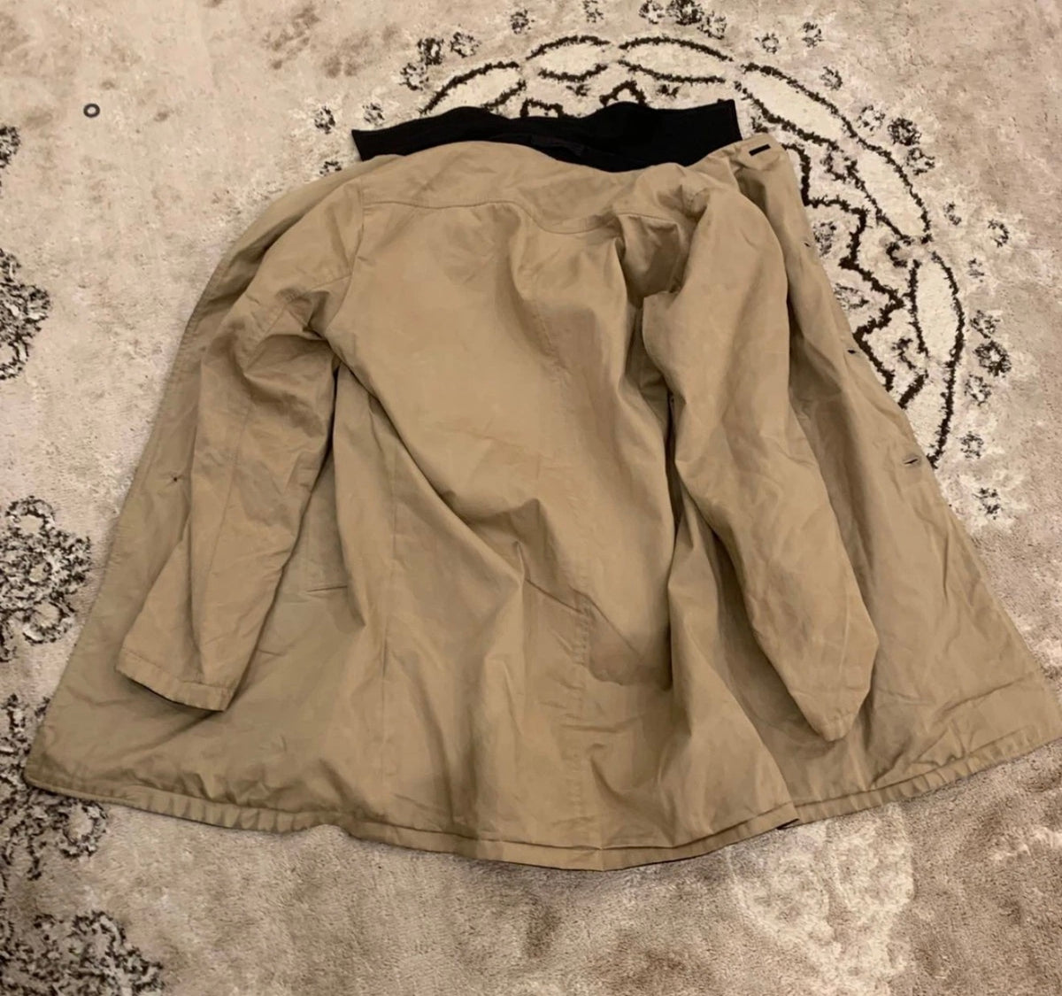 Vintage wool cashmere blend classic double face trench over coat 44R 44L
