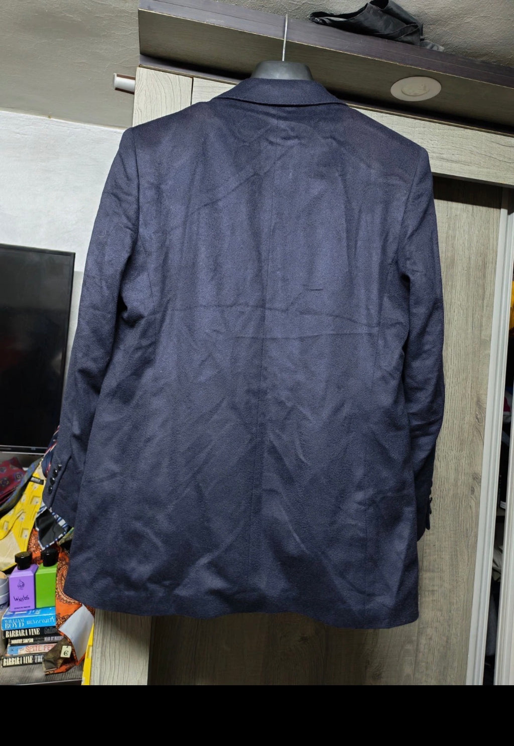Vintage Austin Reed 100% pure cashmere women's navy jacket blazer 36 S 7