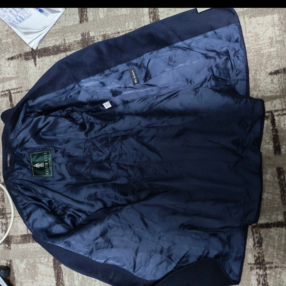Vintage Austin Reed 100% pure cashmere women's navy jacket blazer 36 S 7