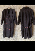 Vintage wool blend tweed women's raglan double breasted over coat 42 12 L