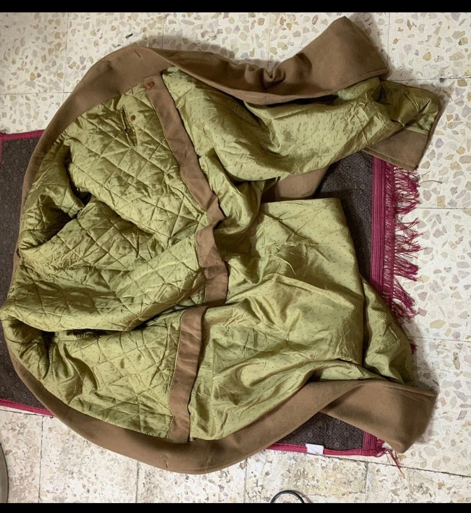 Vintage classic Wool blend double breasted camel beige over coat 46L 46R XL