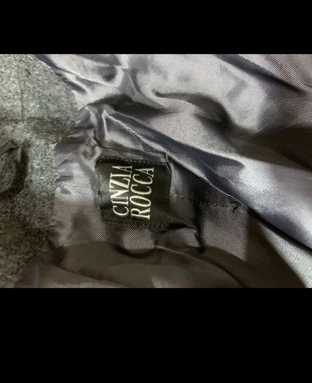 Vintage Cinzia Rocca superfine pure wool Loro Piana charcoal over coat 5 S 34