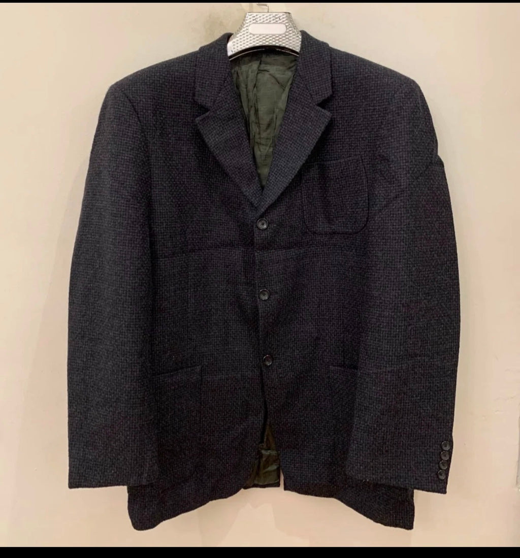 Classic Men Givenchy pure wool Tweed charcoal hunting jacket blazer 42R