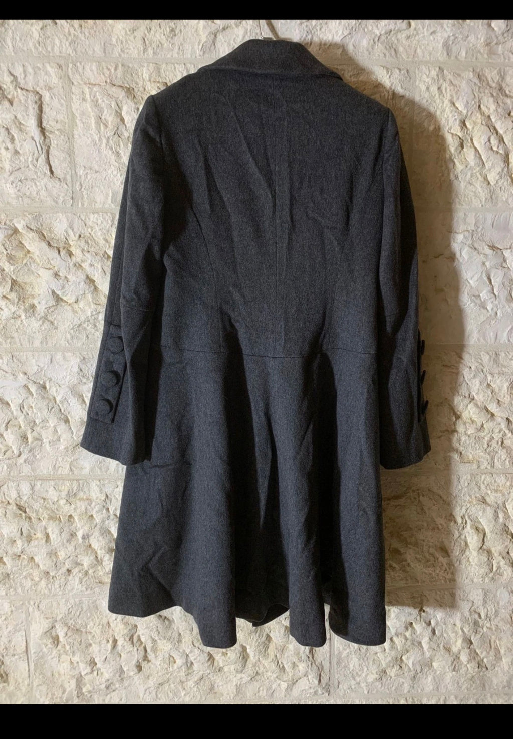 Vintage Cinzia Rocca superfine pure wool Loro Piana charcoal over coat 5 S 34