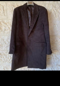 Classic style Nazareno Gabrielli wool blend peak lapel brown overcoat 46L 46R XL