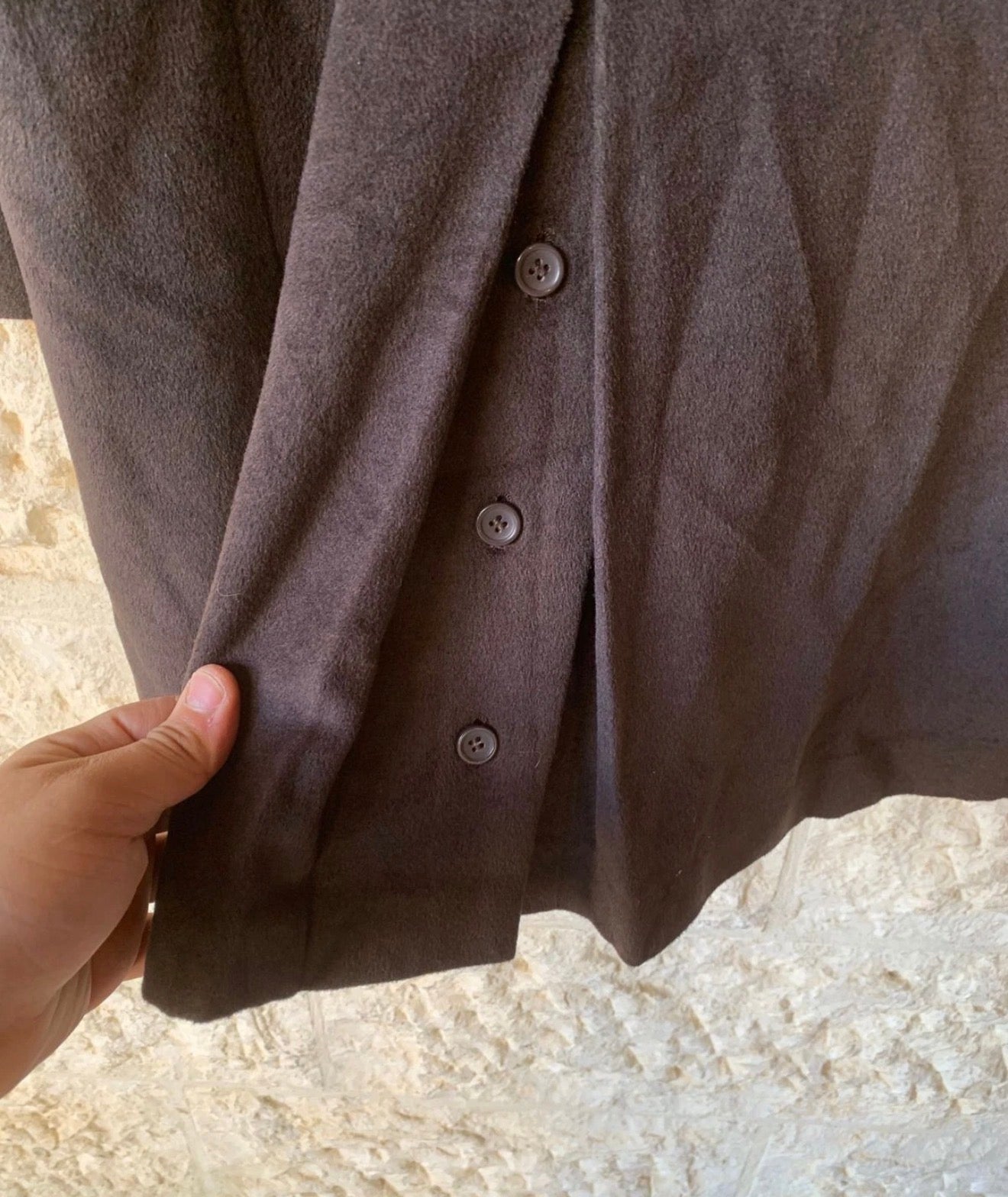 Classic style Nazareno Gabrielli wool blend peak lapel brown overcoat 46L 46R XL