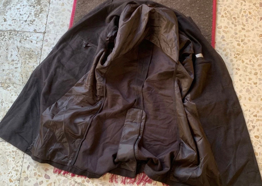 Classic style Nazareno Gabrielli wool blend peak lapel brown overcoat 46L 46R XL