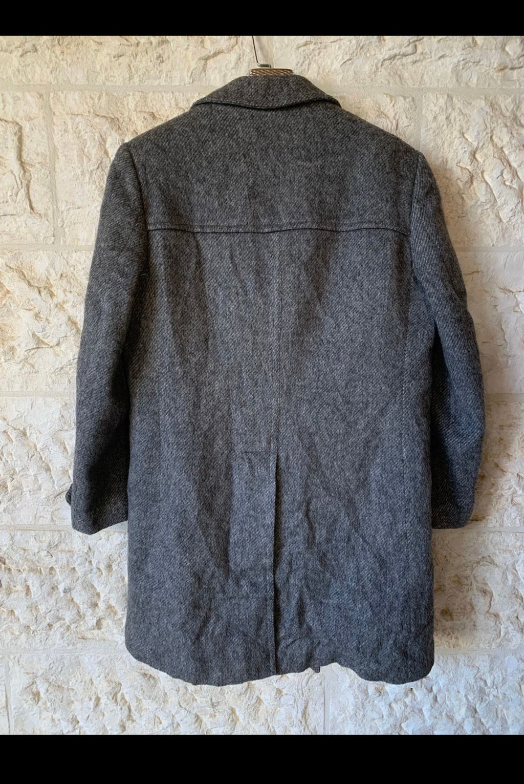 Vintage Salco pure wool classic charcoal double breasted pea over coat 42R