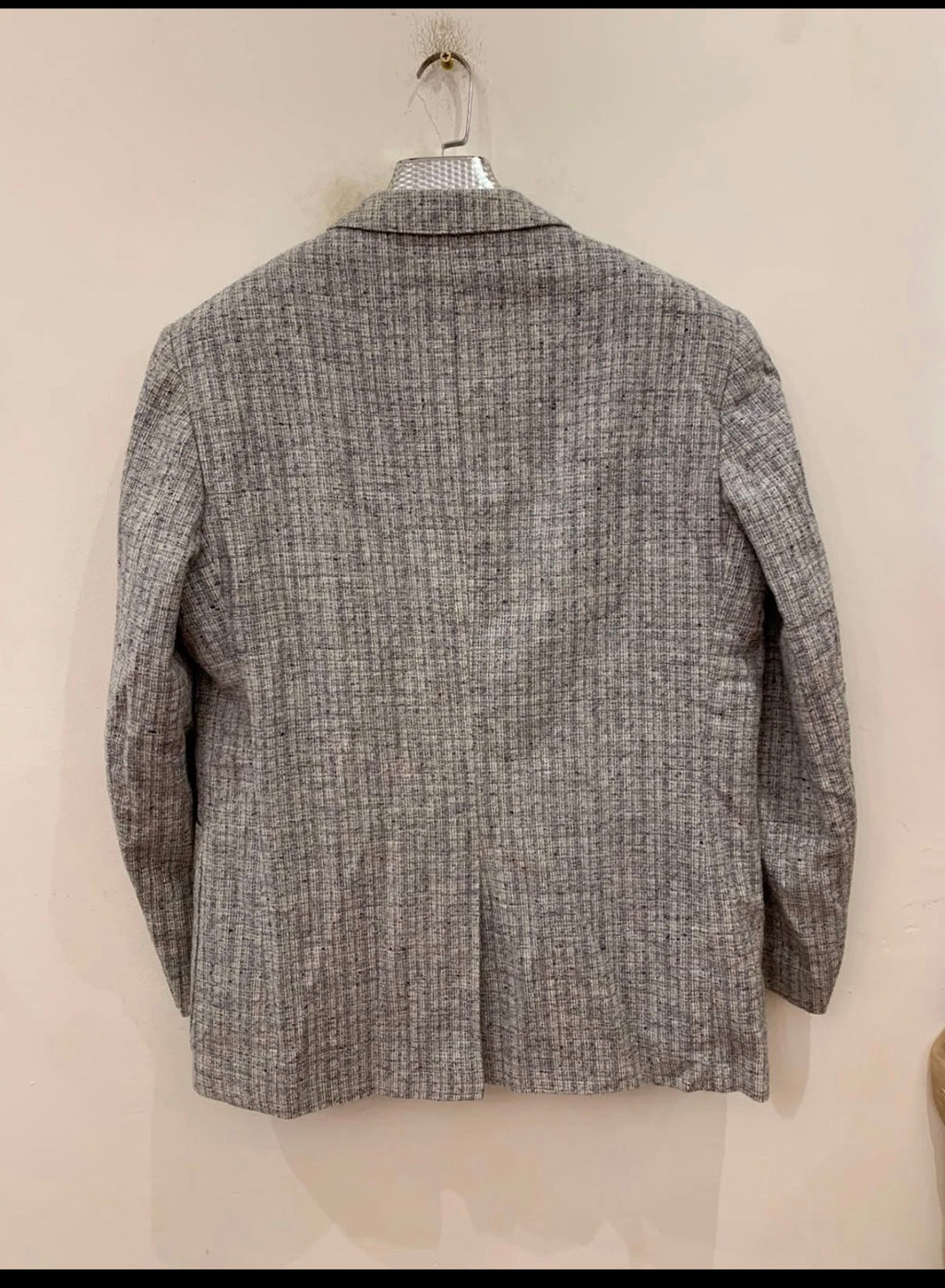 Vintage pure wool tweed camouflage gray classic hunting jacket blazer 42R