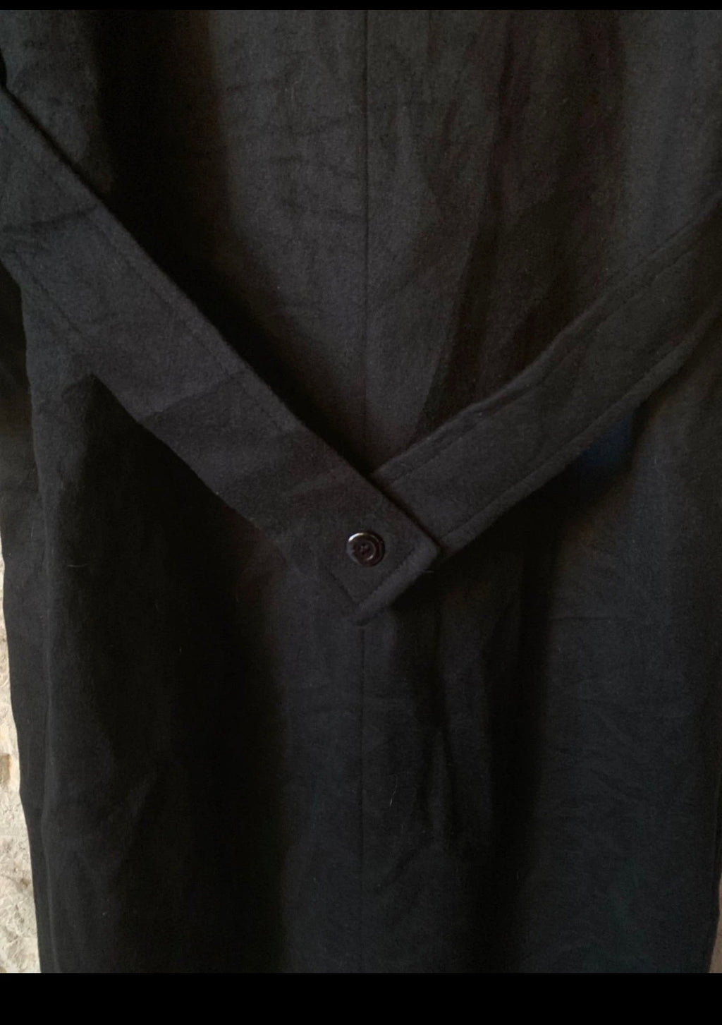 Vintage pure wool Leather trim classic belted double breasted over coat 16 XL 46