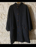 Vintage pure woollen wool charcoal classic hooded over coat 52R 52S 2XL