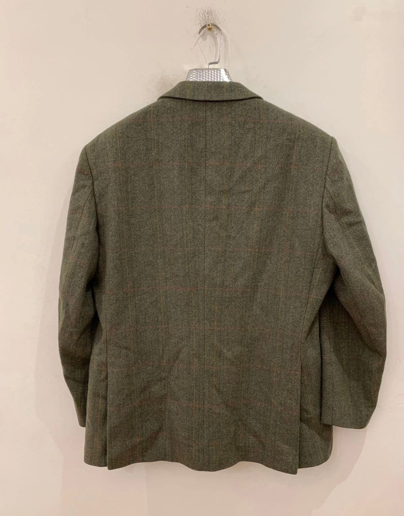 Vintage Bladen pure wool soft tweed herringbone green hunting jacket blazer 44R