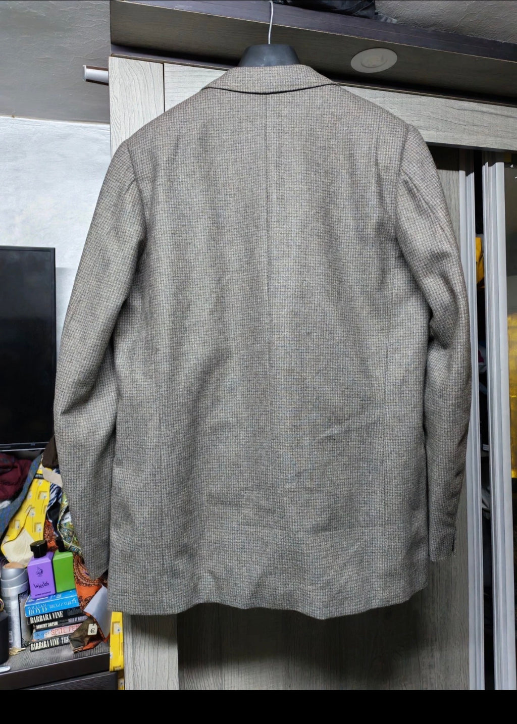1970s Vintage all worsted wool double breasted brown jacket blazer 42L