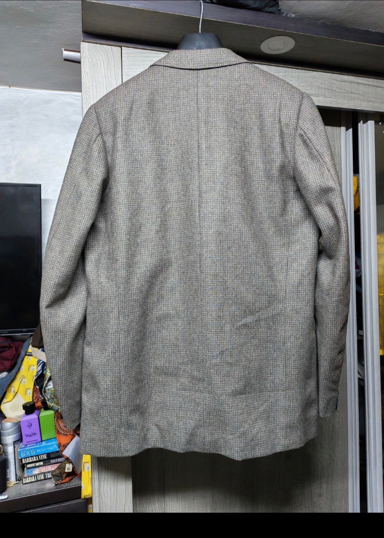 1970s Vintage all worsted wool double breasted brown jacket blazer 42L