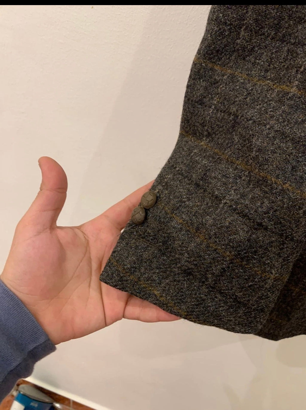 Vintage Daniel Hechter pure wool handwoven tweed gray hunting jacket blazer 42R