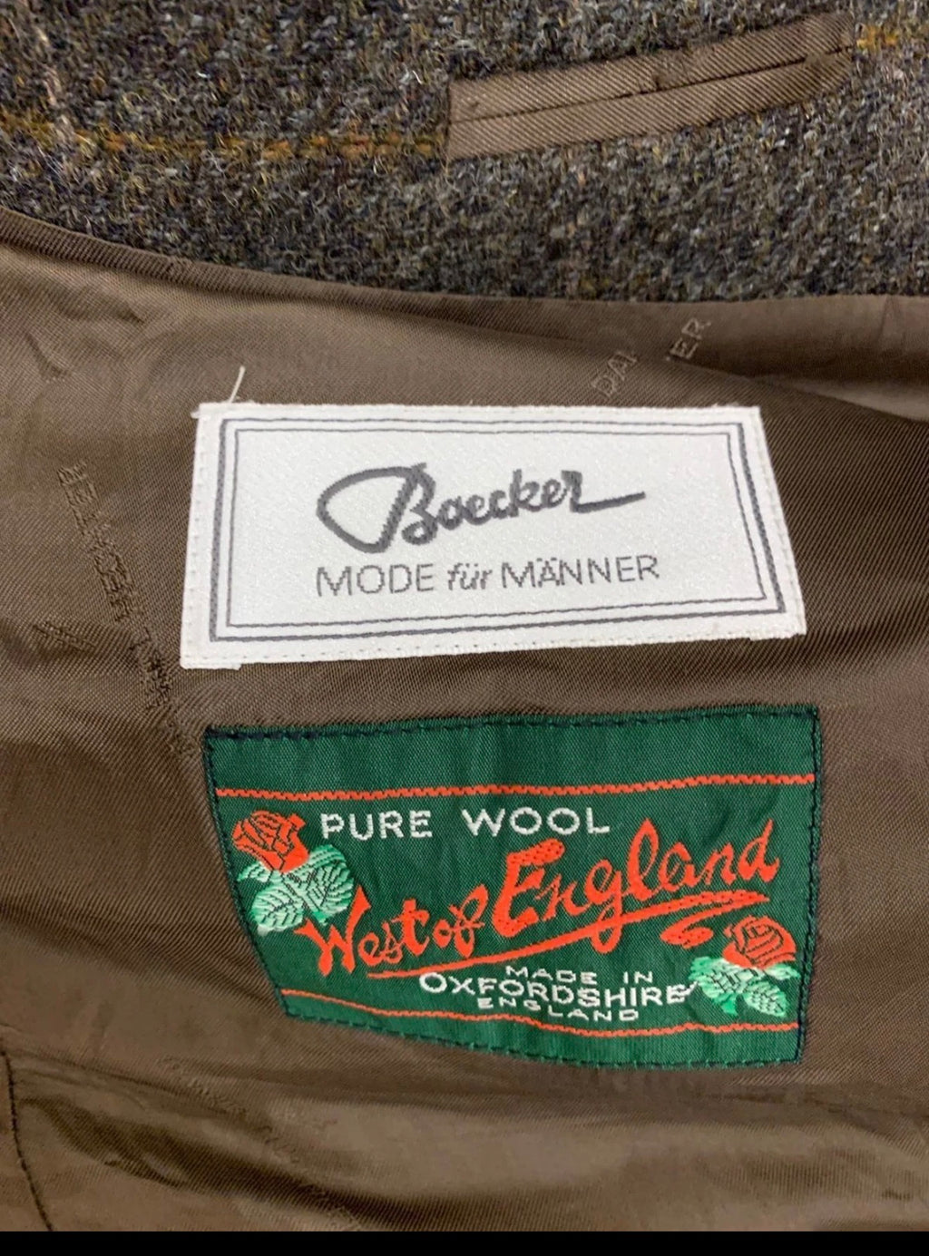 Vintage Daniel Hechter pure wool handwoven tweed gray hunting jacket blazer 42R