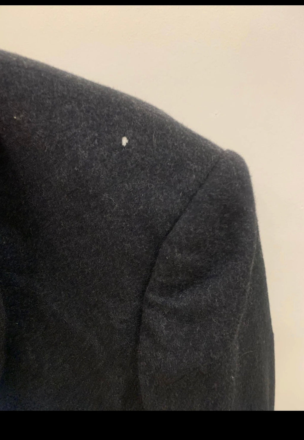 Vintage Nino Cerruti pure wool double Breasted gangster Black overcoat 46R XL