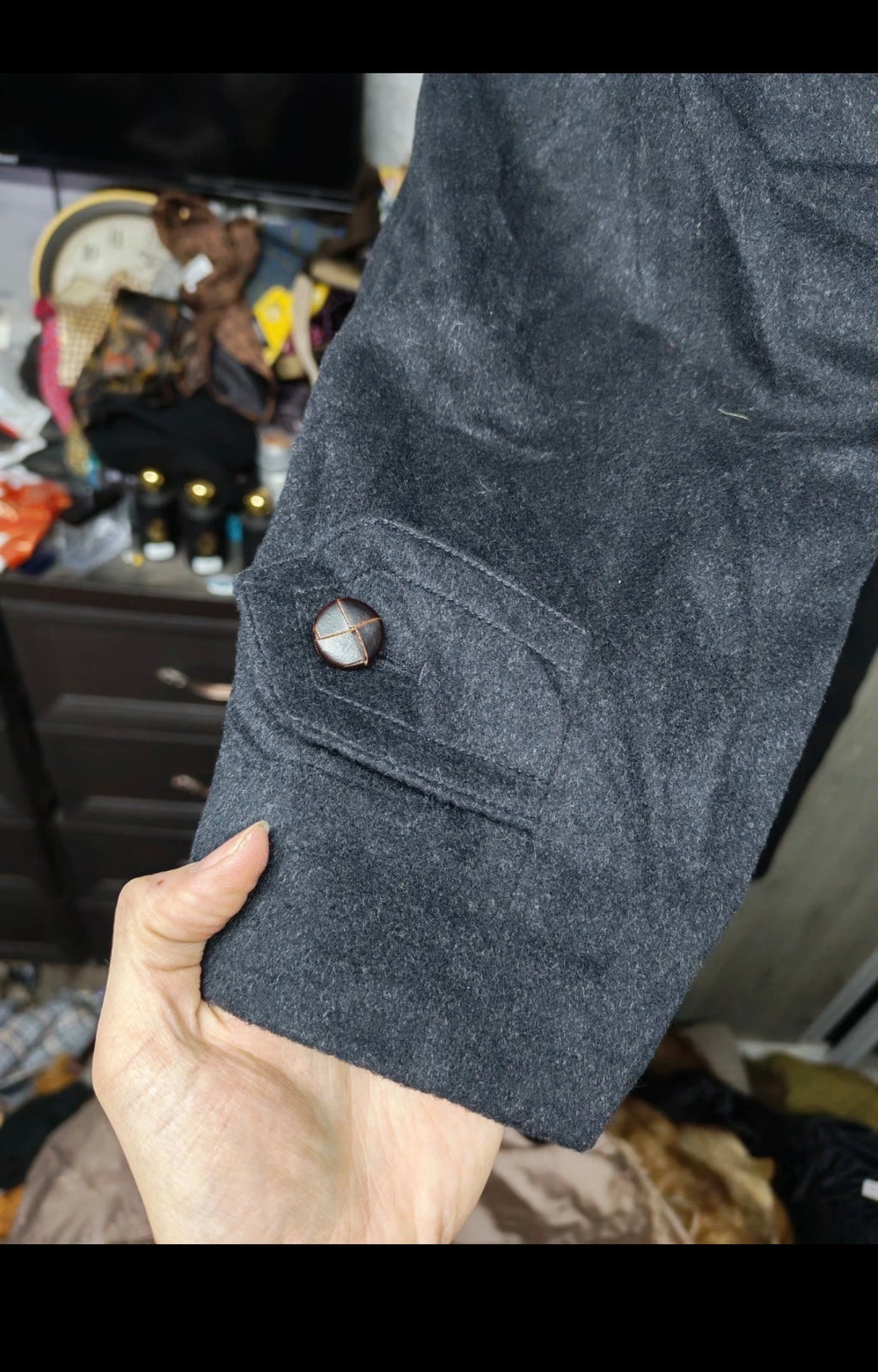 Vintage Westbury wool cashmere blend charcoal classic Loden over coat 46R 46S XL