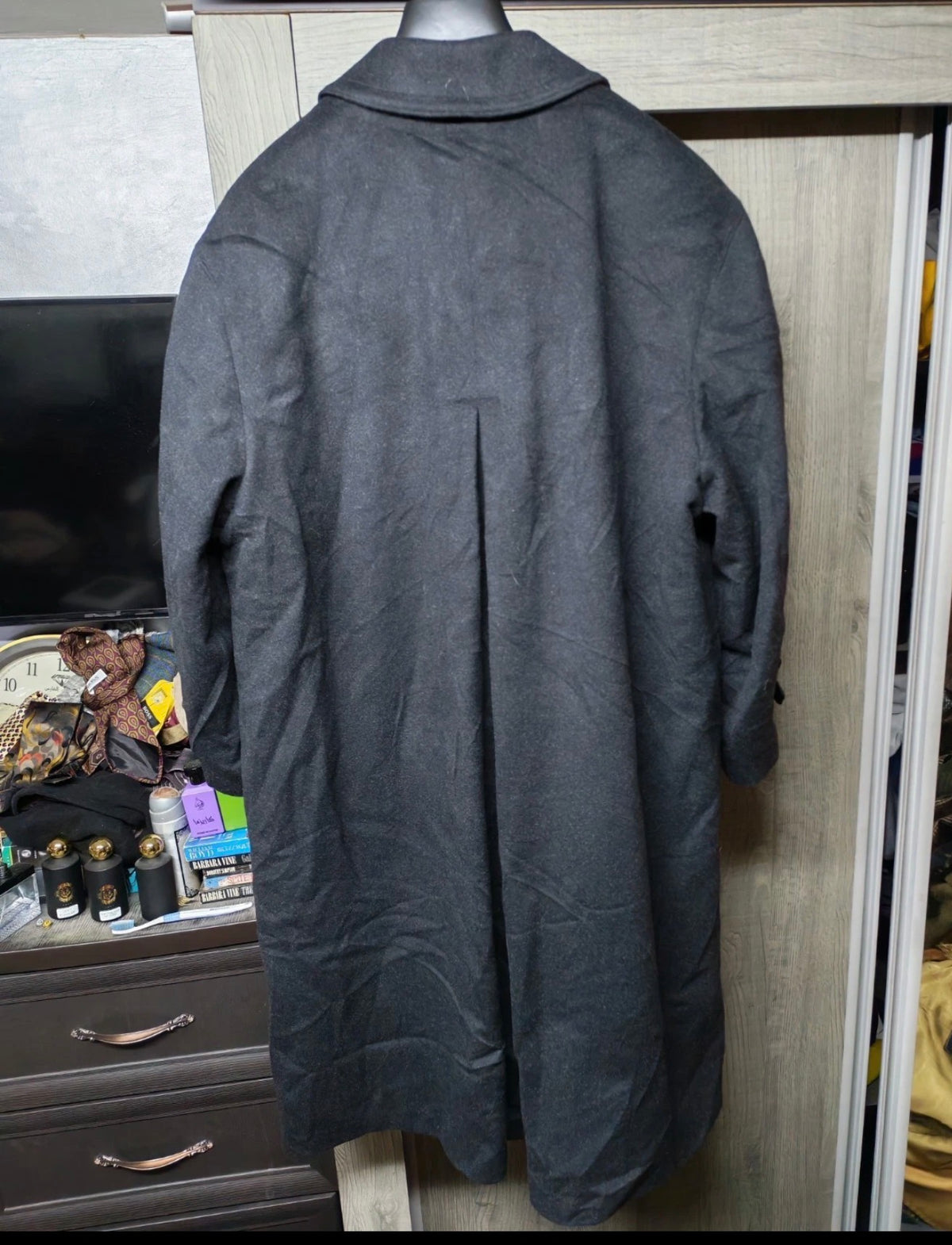 Vintage Westbury wool cashmere blend charcoal classic Loden over coat 46R 46S XL