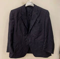 Vintage Dolzer classic superfine pure wool navy striped suit 46R 46S XL