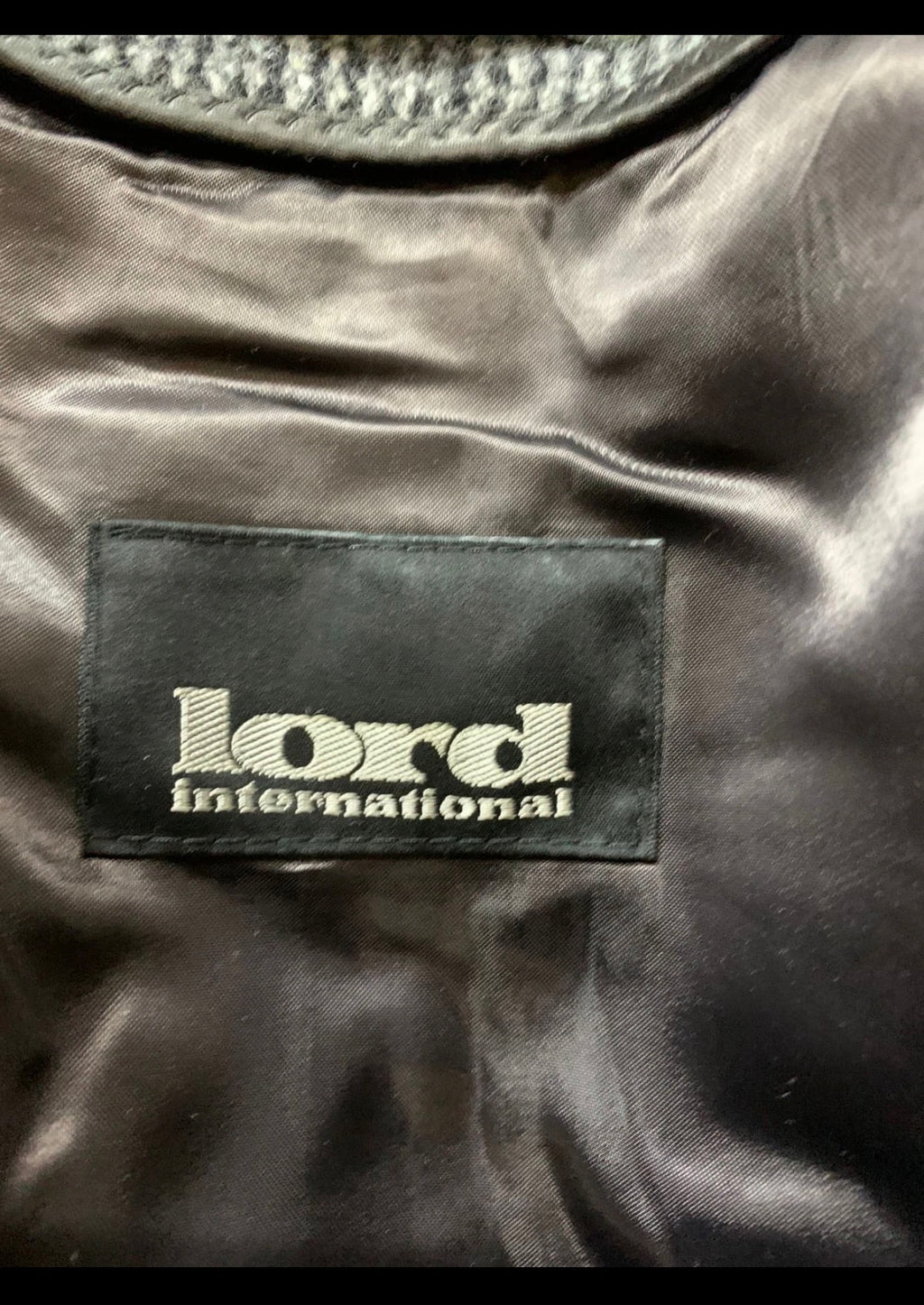 Vintage Lord pure wool handwoven tweed belted charcoal over coat 48R 48L XL