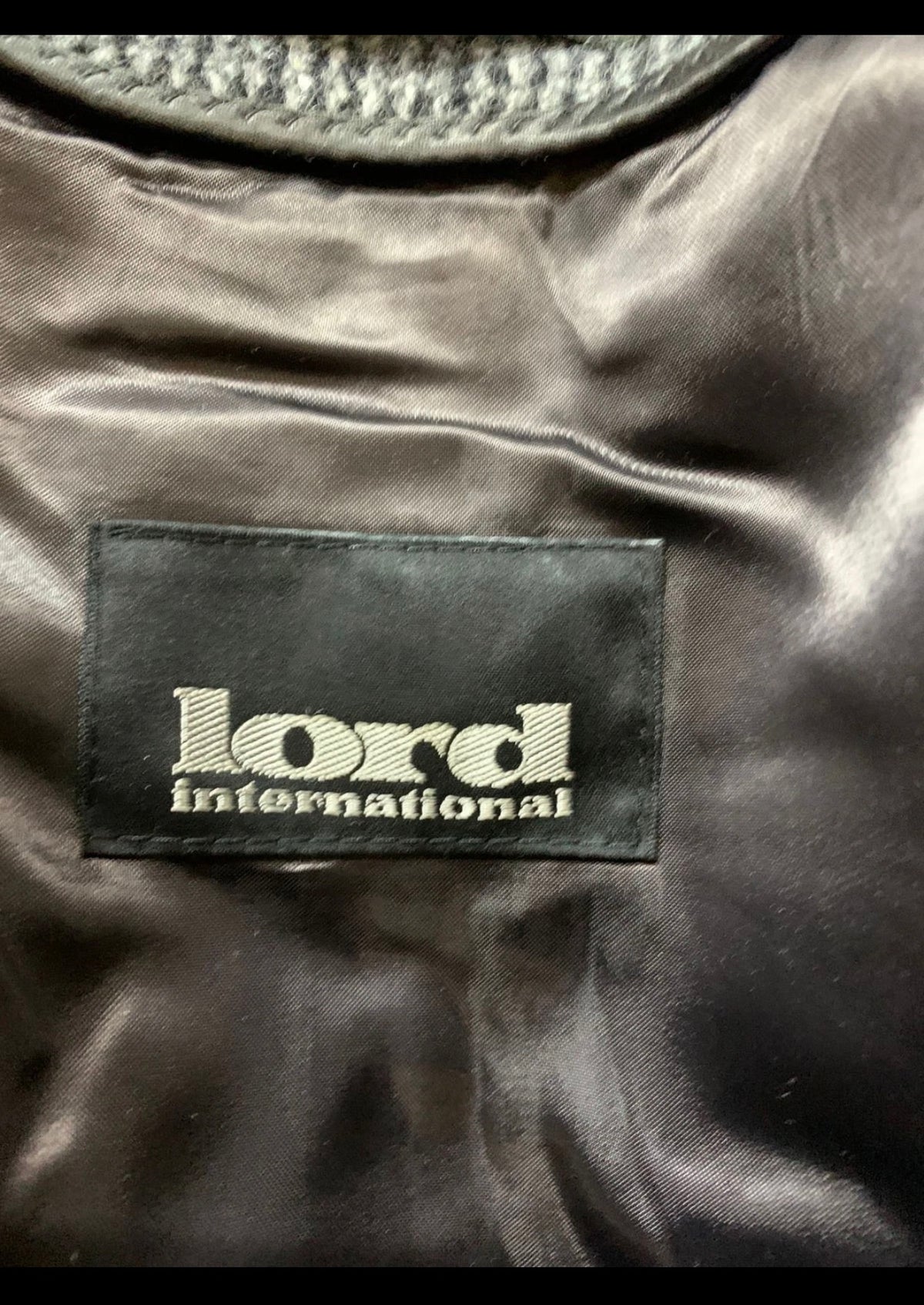 Vintage Lord pure wool handwoven tweed belted charcoal over coat 48R 48L XL